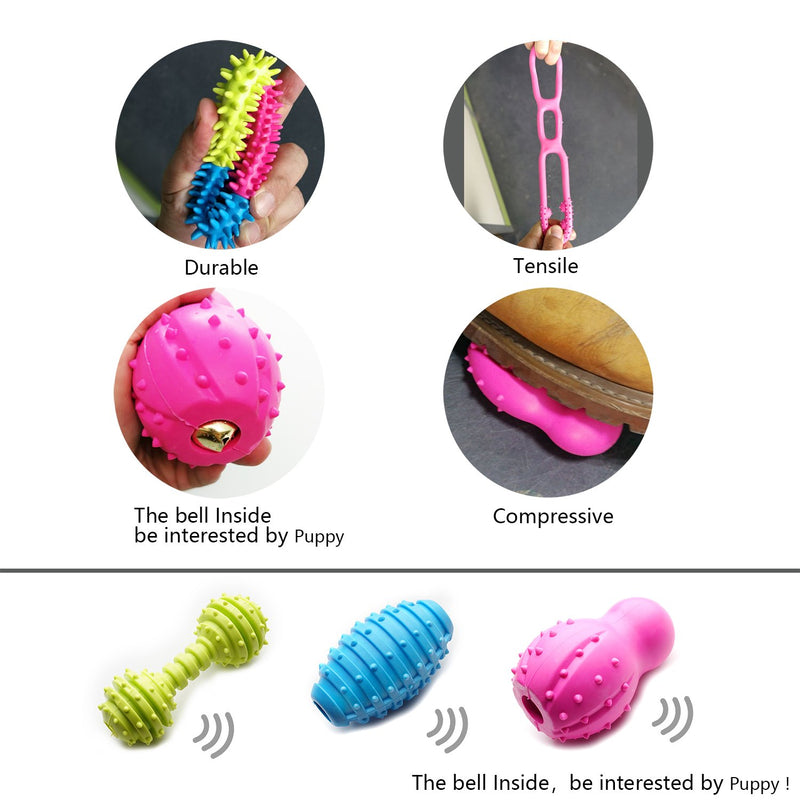 [Australia] - SZKOKUHO 17 Packs Durable Pet Puppy Dog Chew Toys Set Puppy Teething Ball Toys Puppy Rope Dog Tug Toy Safety Design 17 Pcs 