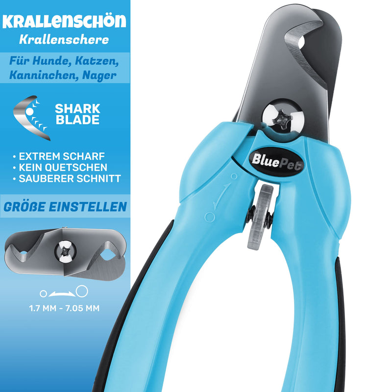 BluePet ClawsBeautifully Adjustable Professional Claw Scissors for Large Dogs and Cats - Extra Strong and Sharp Claw Cutter for Hard Claws - Includes Nail File Size Ml Medium to Large Claws - PawsPlanet Australia