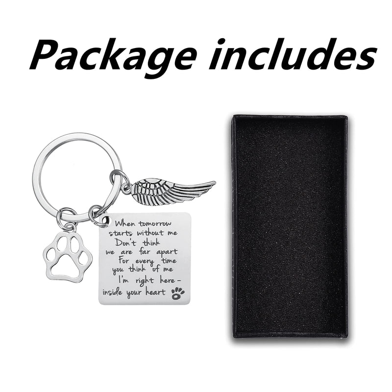 Cerolopy Loss of Pet Keychain, Memorial Keyring Angel with Paws, Key Pendant Sympathy Remembrance Gift for Pet Dog Cat Lover - PawsPlanet Australia
