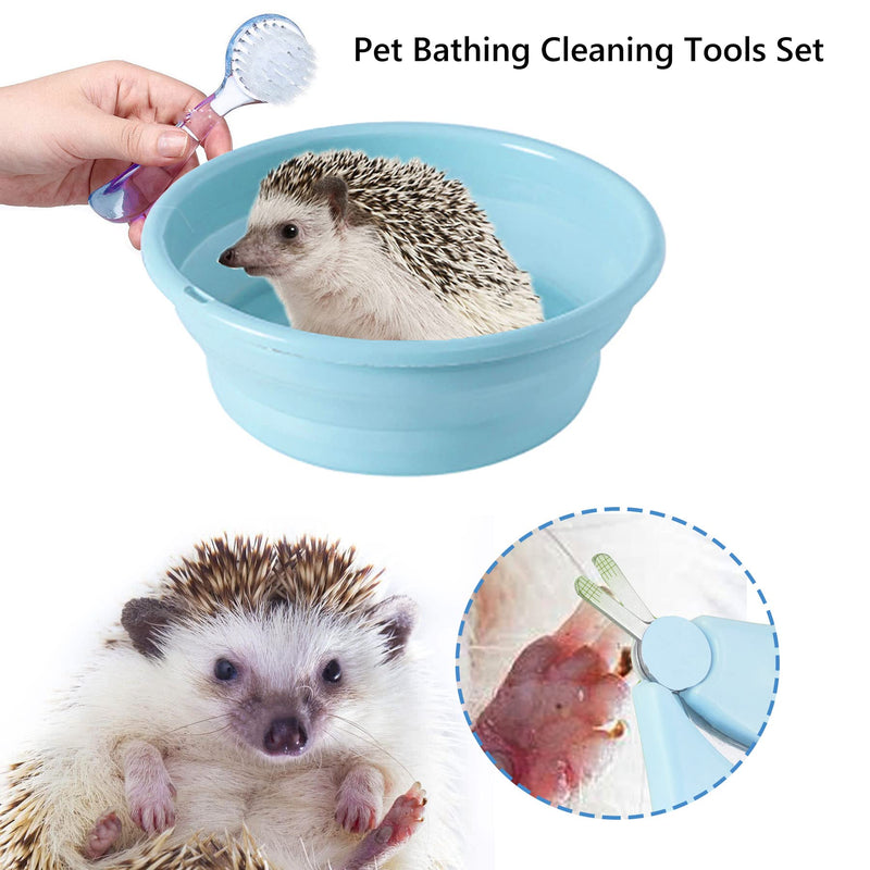 Foldable Hedgehog Bath Supplies Foldable Hedgehog Bathtub, Hedgehog Nail Clippers, 2PCS Bathing Brush, Bath Towel, Plastic Small Animal Swimming Pool, Guinea Pig Small Pet Sand Bath for Hedgehog - PawsPlanet Australia