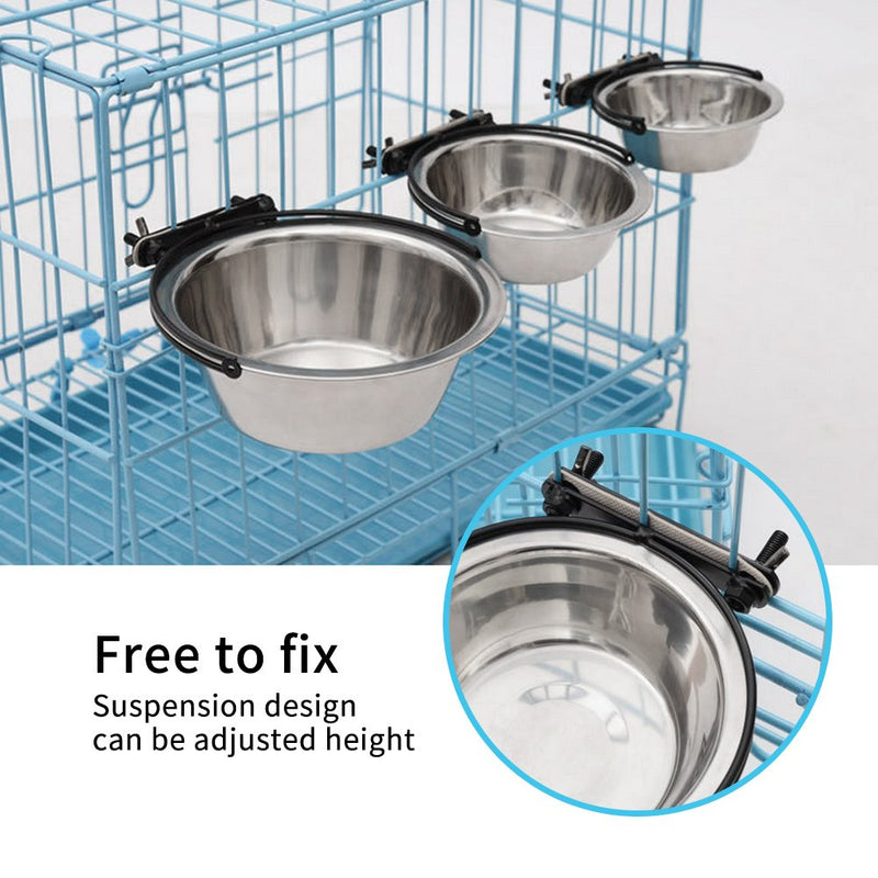 Dog Bowls, Stainless Steel Hanging Pet Bowl Food Water Feeder for Medium Small Pet Dogs Puppy Cat (L) L - PawsPlanet Australia