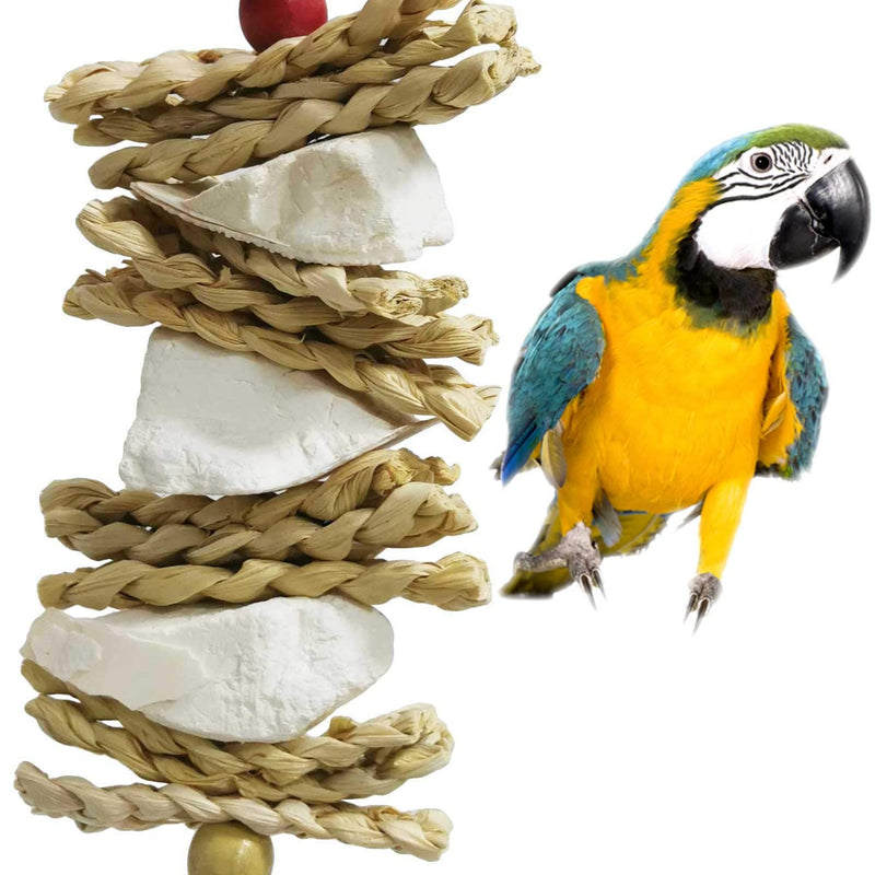 kathson Wood Bird Perch Wooden Parrot Stand Toy Parakeet Standing Platform Chew Toys Natural Cuttlebone Paw Grinding Stick Cockatiels Cage Accessories Exercise Toy for Conures Budgies Lovebirds 5PCS - PawsPlanet Australia