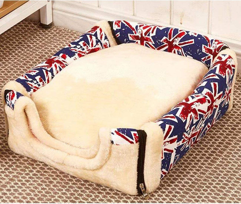 Haresle Portable Pet House Soft Dog Bed Cat House Washable with Removable Cushion Waterproof 2 Sizes Medium Blue - PawsPlanet Australia