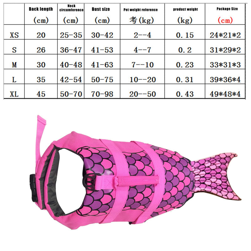 Xinapy Dog Life Jackets Pet Floatation Life Vest Dog Swimsuit Preserver Vest with Handle for Swimming Boating Rosy M - PawsPlanet Australia