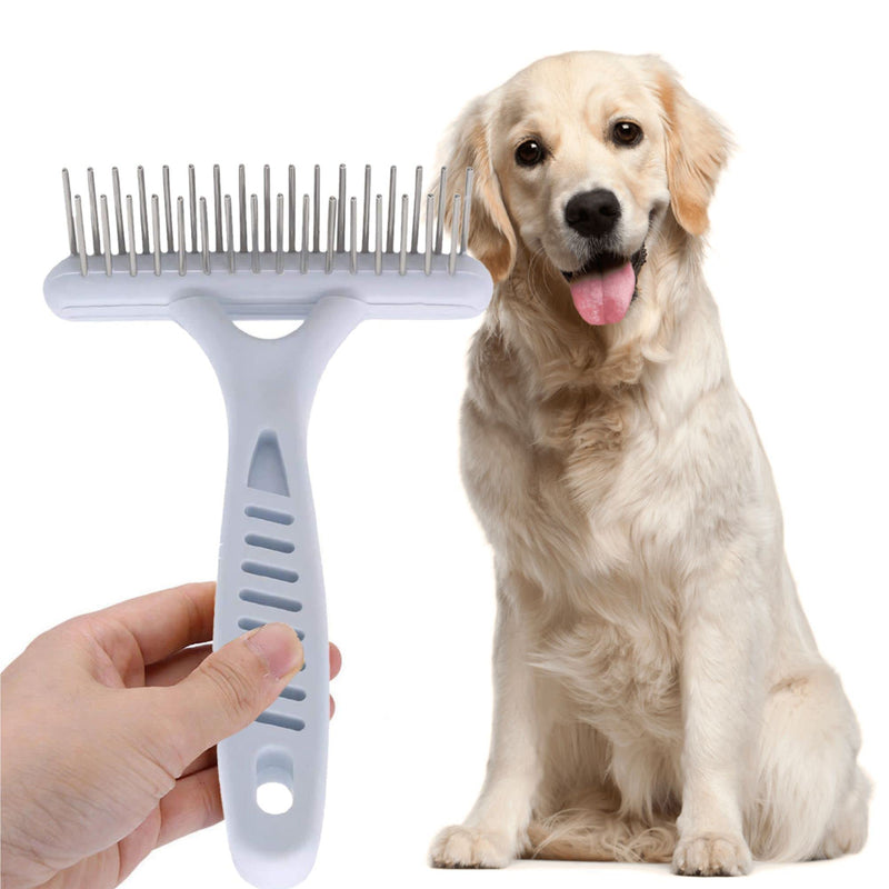 Undercoat Rake Dog Grooming Brush Dematting Self Cleaning Slicker Brush Puppy Brush Double Row Teeth Pin Metal Comb De-Shedding Tool Removes Loose Hair Tangled Knot Detangling Small Cats Pet Cockapoo - PawsPlanet Australia