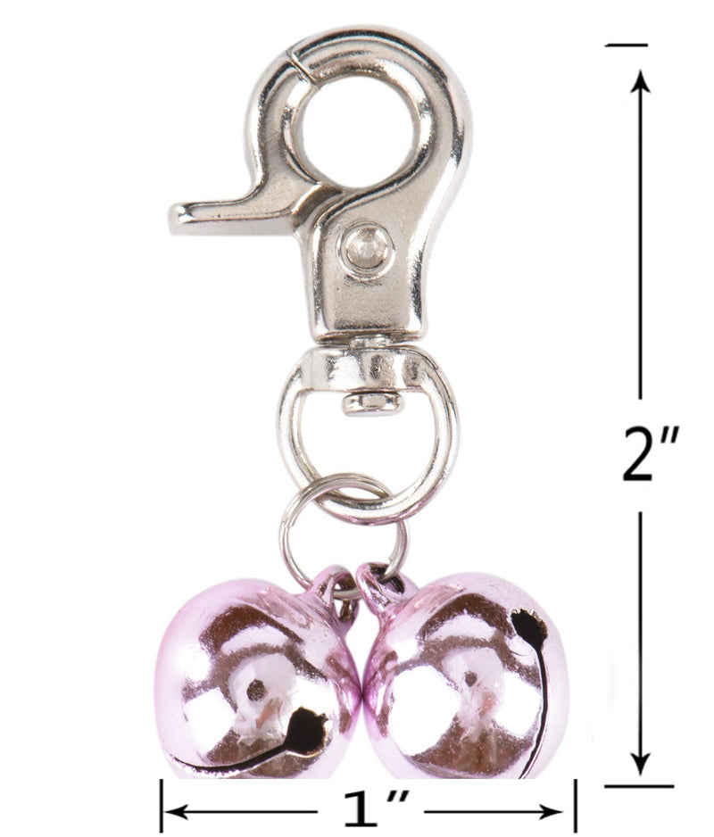 EXPAWLORER 2 Sets Bell Training Charm Pendants Jewelry for Pet Dog Cat Necklace Collar Pink - PawsPlanet Australia