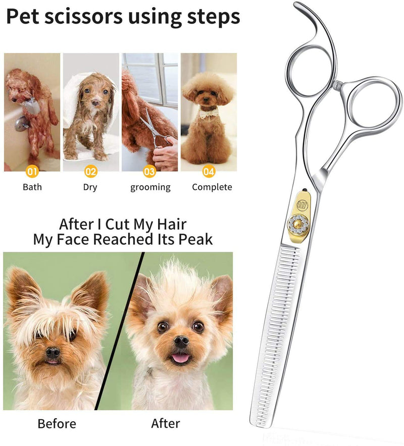Moontay Pet Thinning Scissors Dog Grooming Scissors Professional Pet Hair Thinning Safe And Sharp Dog Shears Trimming Scissors For Pet Groomer Or Family DIY Use Thinning Scissor - PawsPlanet Australia