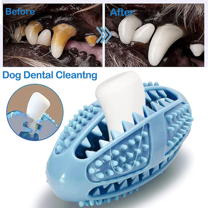 Aidiyapet Dog Teething Toys,Puppy Teeth Cleaning Chew Ball Toys Durable Natural Rubber Dog Toothbrush Stick Dental Care for Dogs Bite Resistant-Fun to Chew,Treats,Chase & Fetch Blueness - PawsPlanet Australia