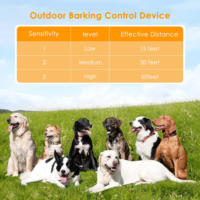 Anti Barking Device, Outdoor Anti Bark Deterrents with Adjustable Ultrasonic Level, Waterproof Ultrasonic Infrared Dog Barking Control for Small Medium Large Dogs - PawsPlanet Australia