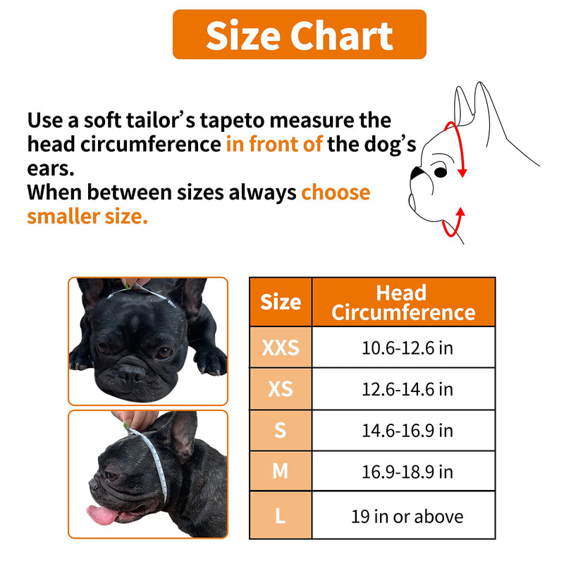 YUESEN Short Snout Dog Muzzle - Adjustable Breathable Mesh Bulldog Muzzle with Tongue Out Design for Barking Biting Chewing Training XS Orange - PawsPlanet Australia