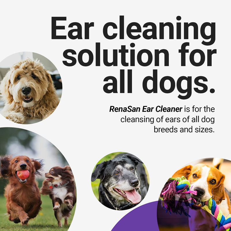 RenaSan Ear Cleaner for Dogs (250 ml) – Alcohol-Free, Natural Ear Cleaning Solution for Itching, Head Shaking, Odour, Ear Wax and Dirt - PawsPlanet Australia