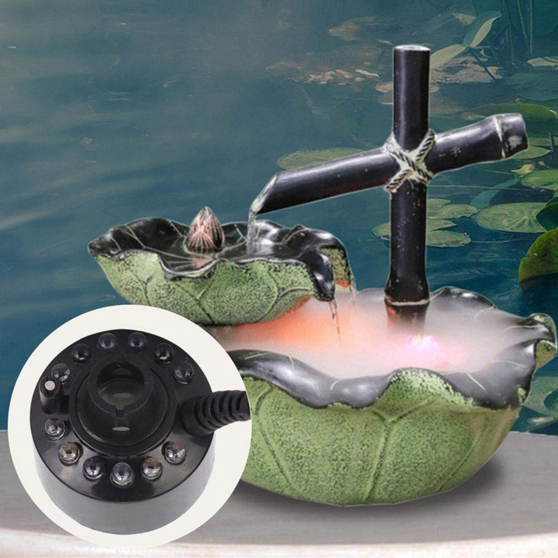 Mist Maker, 12 LED Aquarium Ultrasonic Mist Maker Ultrasonic Mist Maker Fogger Atomizer for Fountain Pond Indoor Outdoor Fish Tank(UK Plug) UK Plug - PawsPlanet Australia