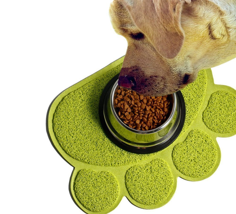 EONHUAYU Pet Food Mats, Cat Mat PVC Mat Waterproof Non-slip Pet Feeding Mat Pet Bowl Mat (Green) - PawsPlanet Australia