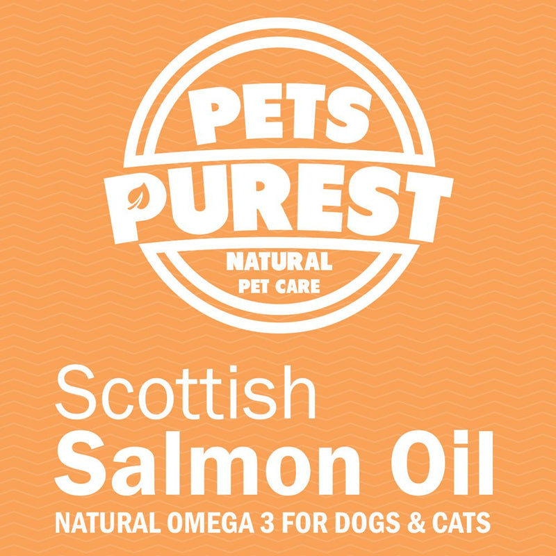 Pets Purest Scottish Salmon Oil For Dogs, Cats, Horse, Ferret & Pet - Pure Omega 3, 6 & 9 Fish Oil Food Treats Supplement for Natural Coat, Immune Support, Itchy Skin, Joint & Brain Health (500ml) 500 ml (Pack of 1) - PawsPlanet Australia