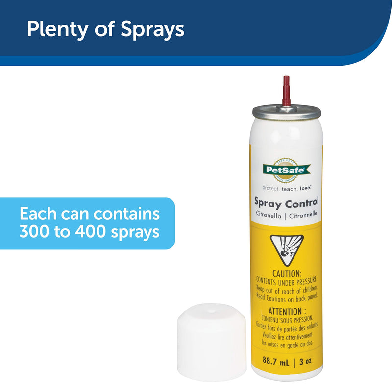 PetSafe - Anti-Bark Spray Refill, 300-400 jets, Ecological Formula, Compatible with Collar and Spray Training System (old version) - Citronella - PawsPlanet Australia