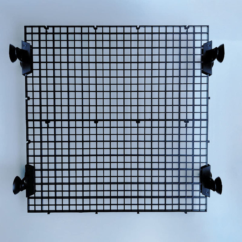 zhuohai 2Set Aquarium Fish Tank Divider, Black Plastic Grid Divider Tray, Egg Crate Fish Tank Bottom Isolation with 4 Snap Together & 8 Sucker - PawsPlanet Australia