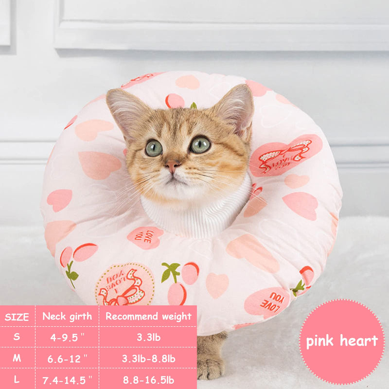 FUAMEY Cat Recovery Collar,Adjustable Cat Neck Cone Prevent Licking Wound Healing Protective Collar Kittens Pillow,Protective Soft E Collar After Surgery Pet Elizabethan Collar for Cat and Puppy Pink pink-m - PawsPlanet Australia