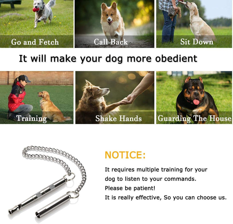 Dog Whistle, Professional Dog Training Tools to Stop Barking Adjustable Frequency Ultrasonic Pure Copper Dog Training Whistles, a Dog Training Instruction Manual Gray - PawsPlanet Australia