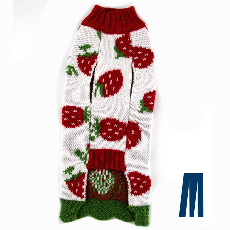 [Australia] - Mikayoo Dog Christmas Sweater, Pet Xmas Sweater, Cat Holiday Sweater, Multiple Design Cold Weather Coat, Holiday Festive Sweater for Dogs or Cats Strawberries M 