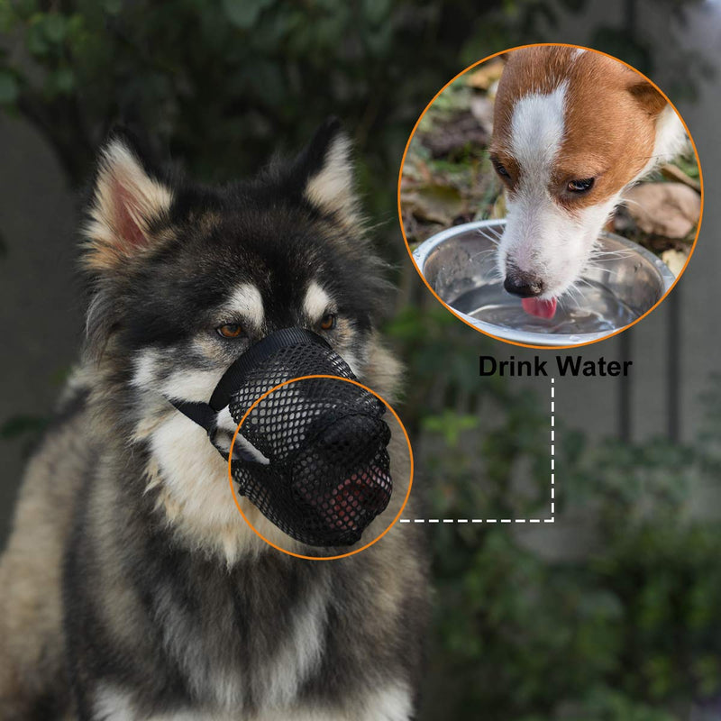 Mayerzon Breathable Mesh Dog Muzzle, Poisoned Bait Protective Muzzle for Dogs to Prevent Biting and Barking XS Black - PawsPlanet Australia