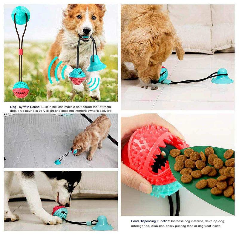 [Australia] - Spofe Suction Cup Dog Toy, Upgrade Molar Bite Toys Self-Playing Dog Chew Toy with Suction Cup Interactive Toys Food Dispensing Teeth Cleaning Ball Toys 
