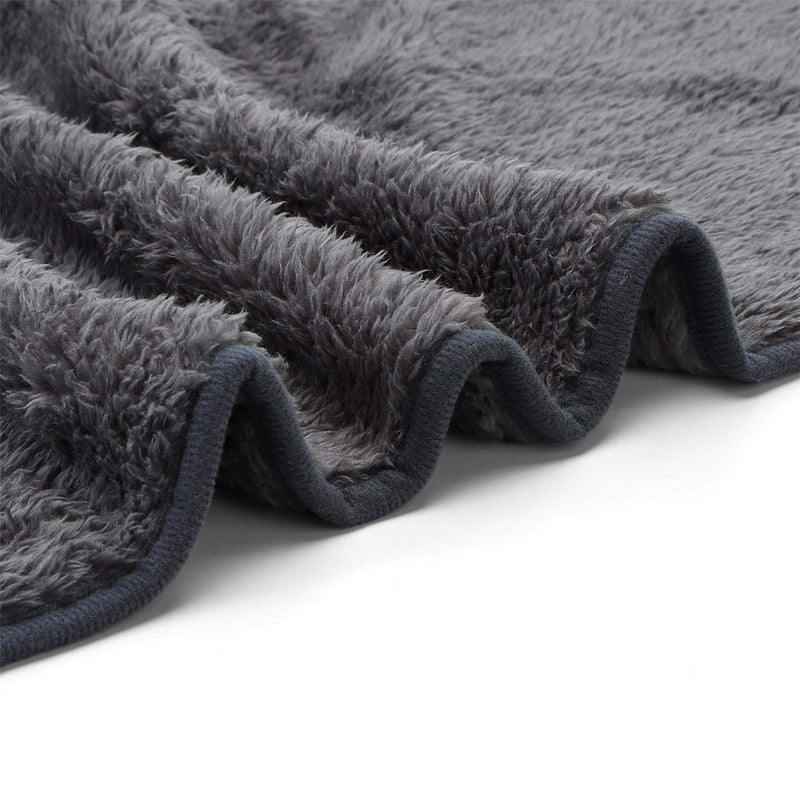 Nobleza Dog Blanket 80x80cm Fluffy Fleece Pet Blankets for Cat Puppy Washable Soft Warm Kitten Sleep Mat Bed Pad Grey 80x80cm Grey - PawsPlanet Australia