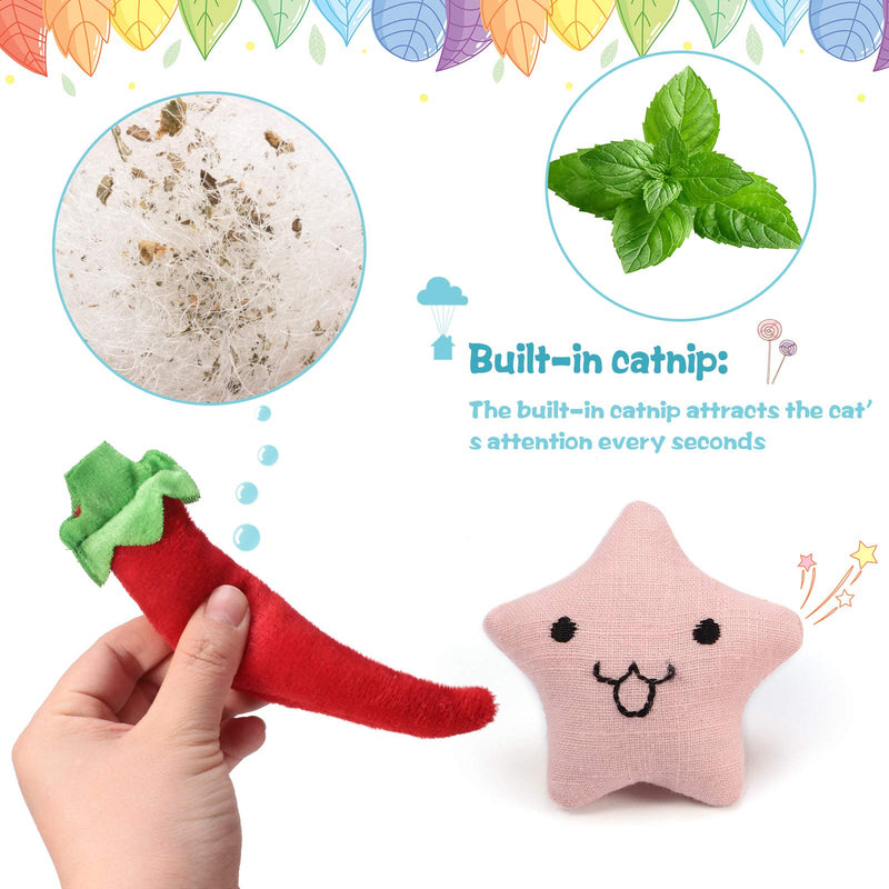 18 Pieces Catnip Toys Kitten Teething Toys Cat Interactive Playing Toys Catnip Infused Toys Kitten Catnip Dolls Fruit Shaped Cat Toys for Pet Cat Kitten Teeth Cleaning and Claw Grinding - PawsPlanet Australia