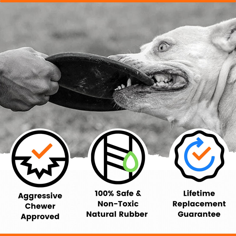 Monster K9 Dog Toys - Ultra Durable Flying Disc - Lifetime Replacement Guarantee - Made in USA - Medium/Large Dogs - Aggressive Chewers Basic - PawsPlanet Australia