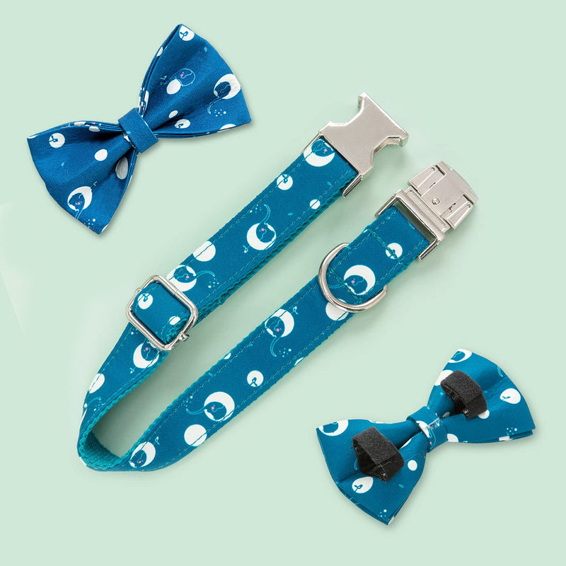 Dog Collar with Bow, Boy Girl Dog Bow Tie Collar for Puppy Small Medium Large Dogs, Soft & Comfortable Blue Elephant Collars, Cute Adjustable Bow Tie Collar for Dogs Cats XS - PawsPlanet Australia