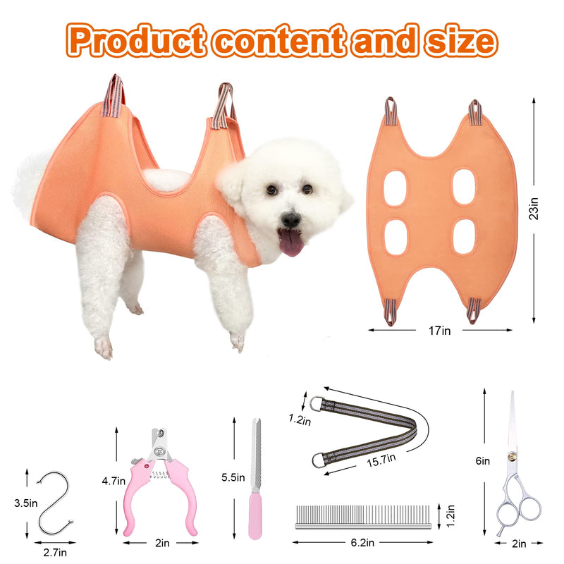 OPSUTIN Pet Grooming Hammock Harness for Cats & Dogs, Supplies Kit with Nail Clippers/Trimmer Dog Cat Grooming Hammock Restraint，Convenient for Bathing Beauty and Nail Trimming - PawsPlanet Australia