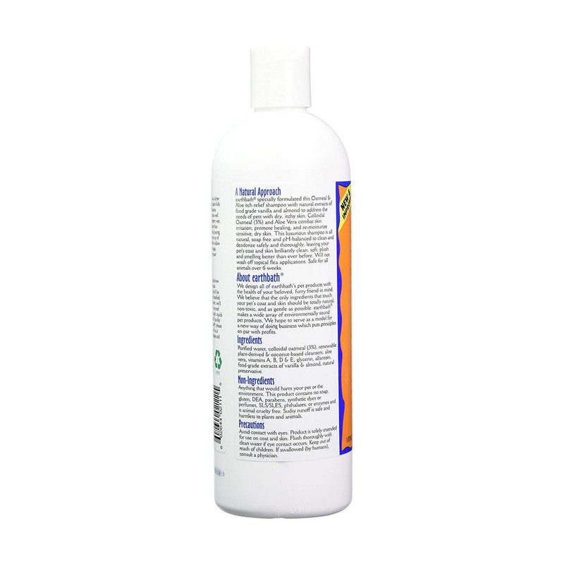 Earthbath Oatmeal & Aloe Pet Shampoo, Vanilla & Almond, 16oz – Dog Shampoo for Allergies & Itching, Dry Skin – Made in USA (Pack of 2) - PawsPlanet Australia