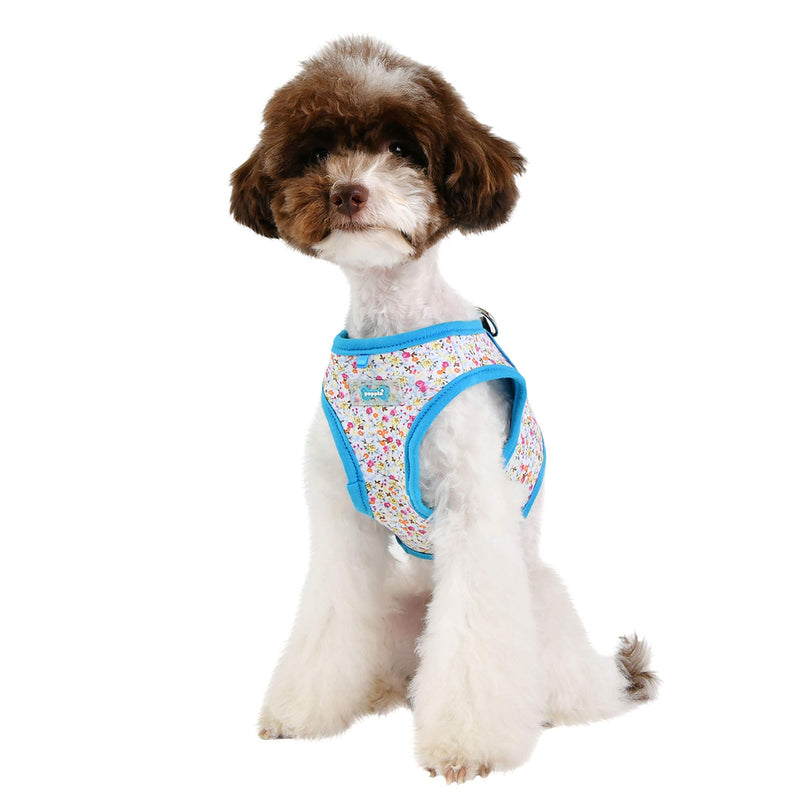 Puppia Wildflower Harness B Dog Harness, Sky Blue, S - PawsPlanet Australia