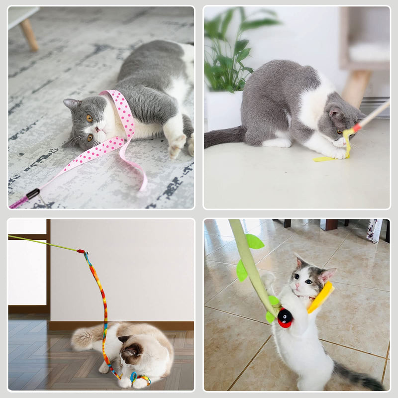 onebarleycorn cat toy, cat fishing rod, magic wand, cat toy, cat wand, long, 8 pieces - PawsPlanet Australia