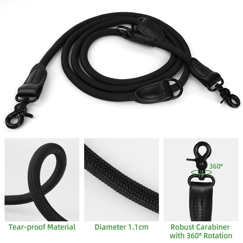 Dog leash, adjustable double leash for large and medium dogs, lead with 2 carabiners (2.3M) 2.3M - PawsPlanet Australia