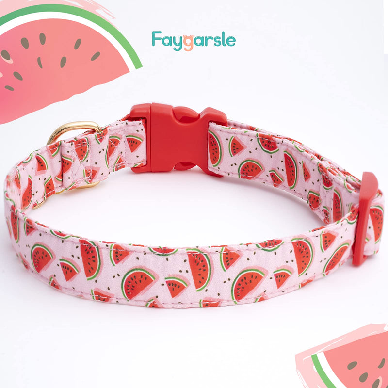 Faygarsle Cute Dog Collar for Girls Boy Dogs Soft Fancy Pet Collar with Watermelon Design Ideal Pink Summer Dog Collar for Small Medium Large Dogs L - PawsPlanet Australia