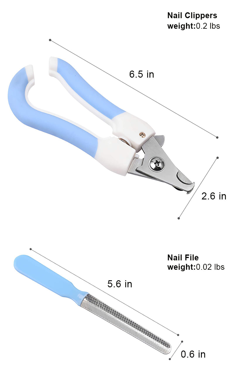 Dog and Cat Nail Clippers, Free Nail File, Pet Nail Trimmers with Safety Guard to Avoid Over-Cutting, Professional Grooming Tool for Large Medium Small Dogs and Cats Pet Supplies, Blue BU - PawsPlanet Australia