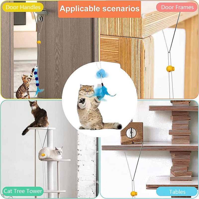 7 pieces cat toy door frames for cats and kittens, cat toy self-occupation hanging door frames, cat toy mice set - PawsPlanet Australia