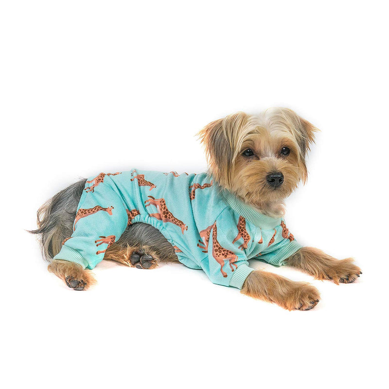 [Australia] - CuteBone Dog Pjs Onesies Pet Clothes Jumpsuit Apparel Soft Puppy Pajamas X-Small Cows&giraffe (Pack of 2) 