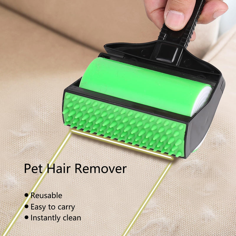 Cyiecw Washable Stick It Roller, Reusable Lint Roller, Sticky Roll Animal Hair Remover, Cat Hair Remover with 2 Lint Balls, Lint Roller for Animal Hair, Car Seats, Carpets, Clothing - PawsPlanet Australia