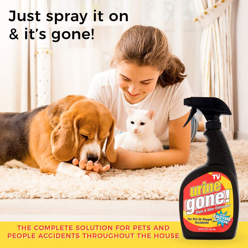 [Australia] - Urine Gone, S Stain & Odor Eliminator: Professional Strength Fast-Acting Enzyme-Based Solution, Instantly Penetrates and Neutralizes into the Fibers of a Carpet, Stops Pets from Remarking, 24 oz 