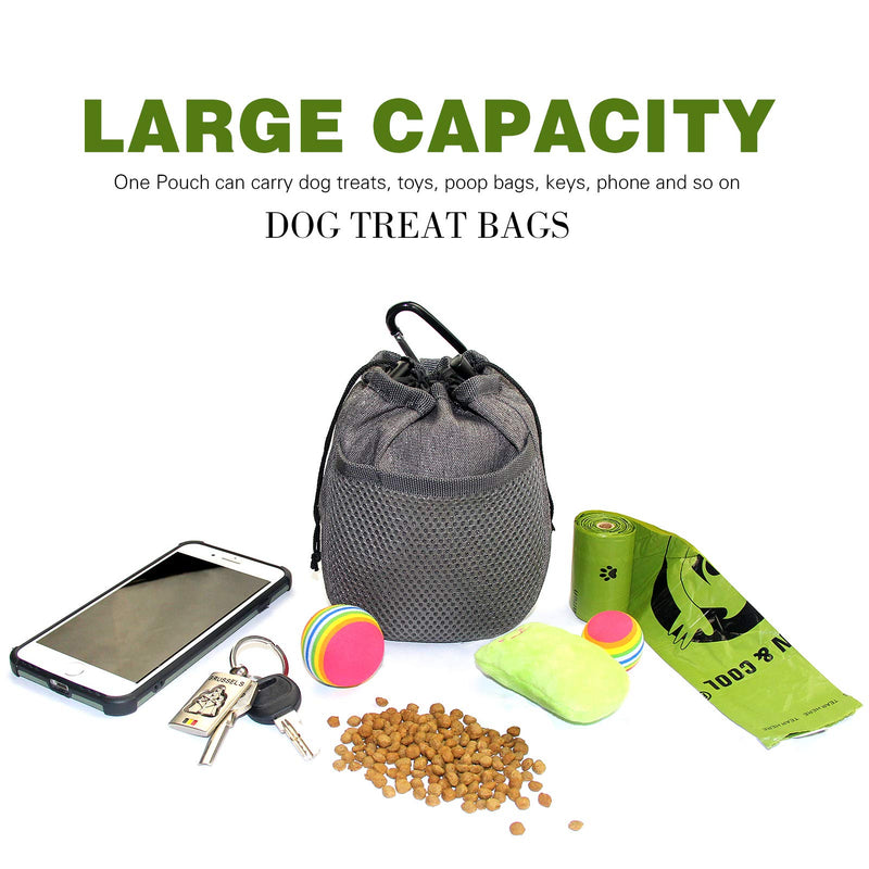 Dog Treat Pouch, Drawstring Closure Treat Bag for Small and Large Dog, Large Capacity Training Pouch to Carry Snack, Pet Toy, Poop Bag, Portable Dog Treat Tote Bag Hand-Free for Dog Walking Training - PawsPlanet Australia