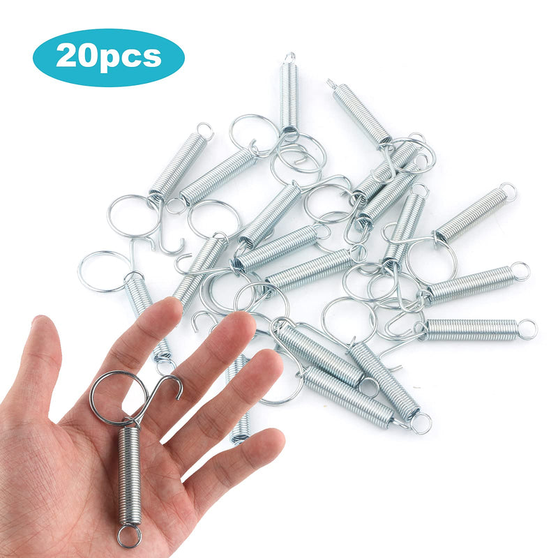 20PCS Spring Latch Hook for Cages Multifunctional Door Metal Finger Spring Door Hook for Fixing Rabbit Birds Dog Cat Parrot Small Animal 4.52Inch - PawsPlanet Australia