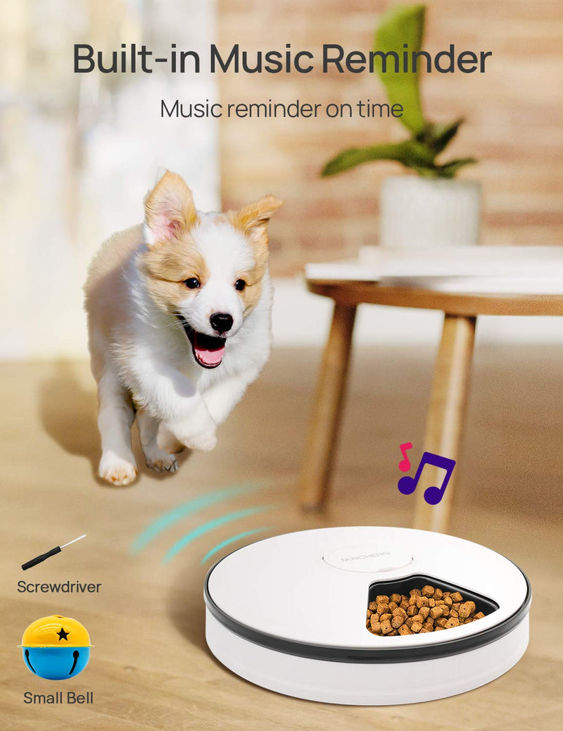 MAICHENG 6 Meal Automatic Pet Feeder-Wet and Dry Cat Food Dispenser with Programmable Timer,Portion Control,LCD Display-for Dogs Cats Small Animals-420g - PawsPlanet Australia