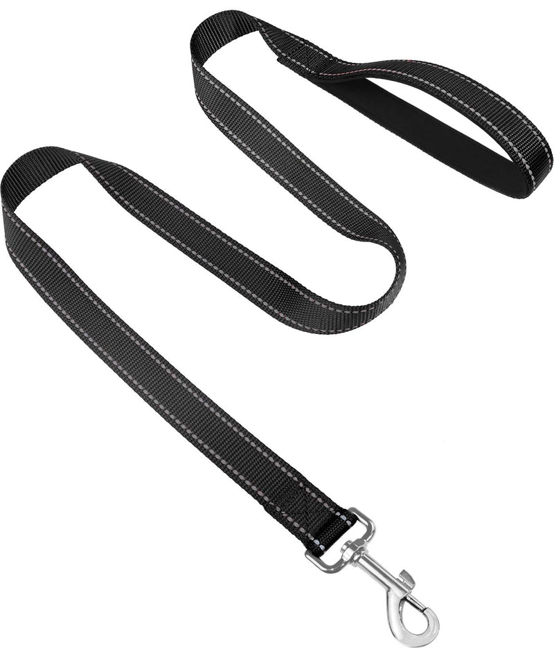 [Australia] - Joytale Reflective Dog Leash,6 FT/4 FT, Padded Handle Nylon Dogs Leashes for Walking,Training Lead for Large, Medium & Small Dogs 4 FT x 1" Wide Black 