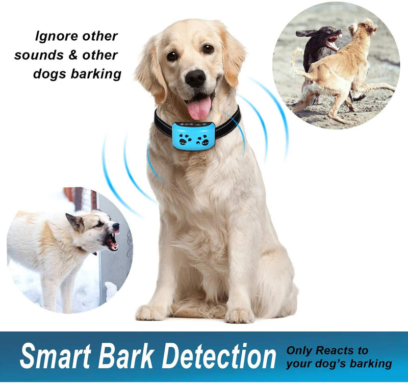 Dog Bark Collar 7 Adjustable Sensitivity and Intensity Levels-triple Anti-Barking Modes Rechargeable Rainproof Reflective -No Barking Control Dog Collar for Small Medium Large dogs - PawsPlanet Australia