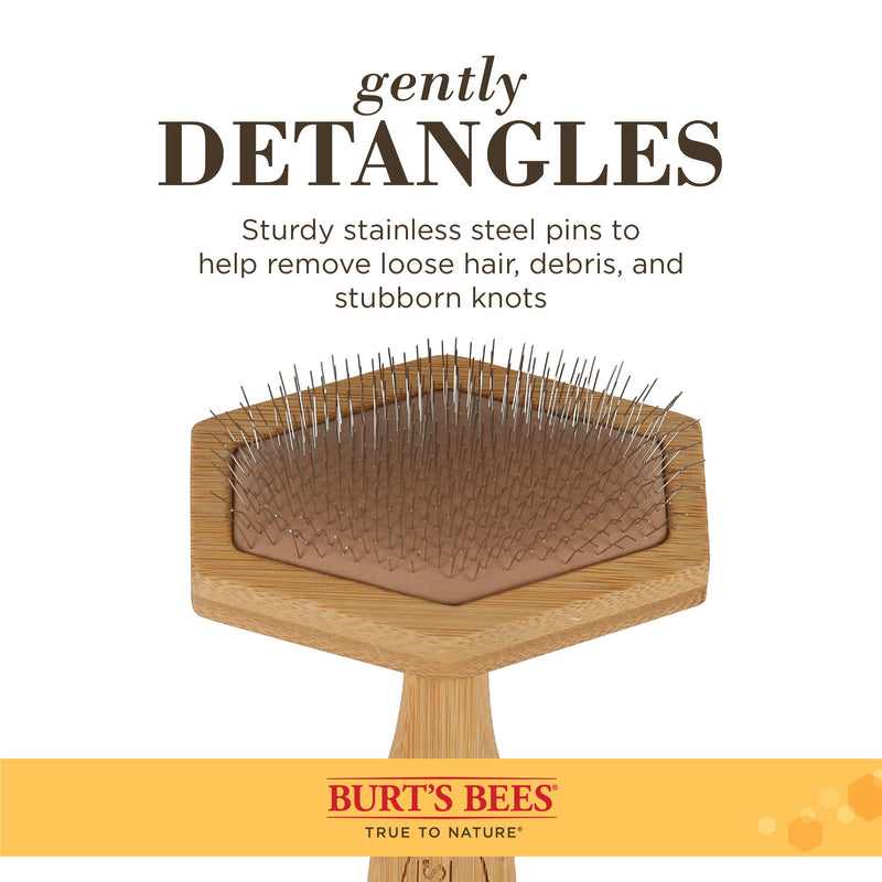 [Australia] - Burt's Bees for Dogs Double Sided Pin & Hemp Bristle Dog Brush One Size Puppy Slicker Brush 