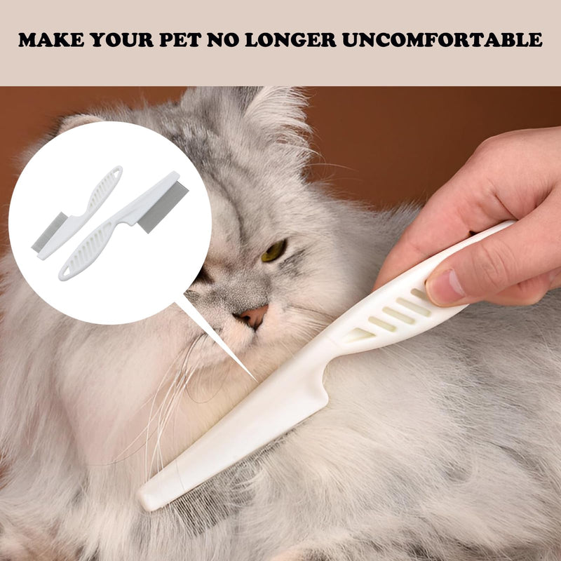 Pack of 2 flea comb dogs, pet care comb, lice comb, dust comb with rounded metal tines for gentle care, lice comb, dust comb for cats, dogs, effective against fleas and lice - PawsPlanet Australia