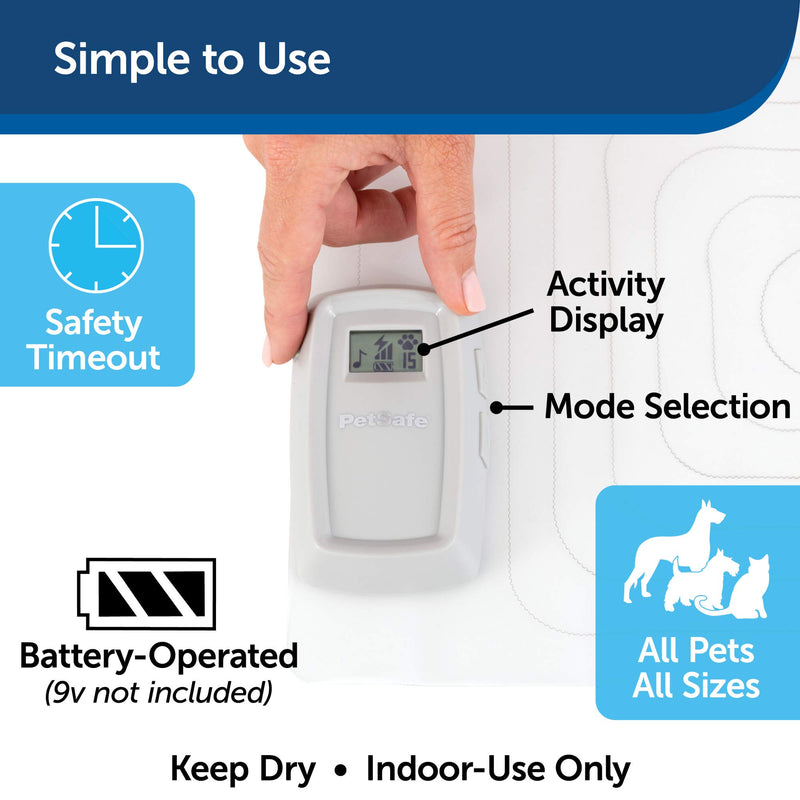 PetSafe ScatMat Indoor Pet Training Mat for Dogs and Cats, Large Size 48 x 20 inch - Pet Proof Your Home with this Battery-Operated Electronic Repellent Mat, includes Adjustable Correction Settings 2nd Generation with LCD Controller - PawsPlanet Australia