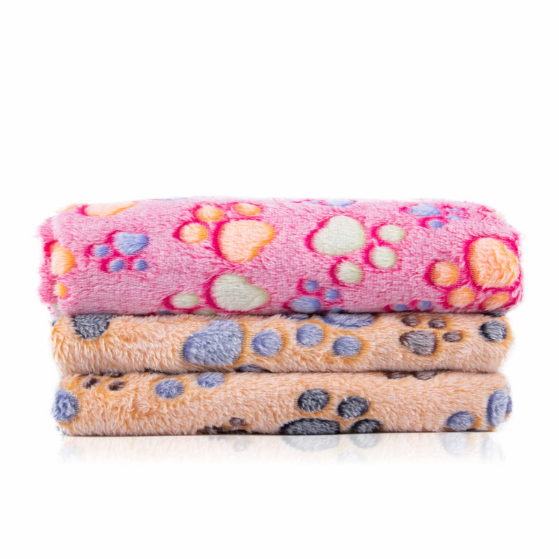 2 Pieces Puppy Blankets Pet Dog Blanket Large Washable Soft Warm Coral Fleece Blankets for Pets Dog Kitten Puppy Sleep Bed Cover (104 x 76cm/40x30 inch, Pink and Coffee) Pink+coffee - PawsPlanet Australia