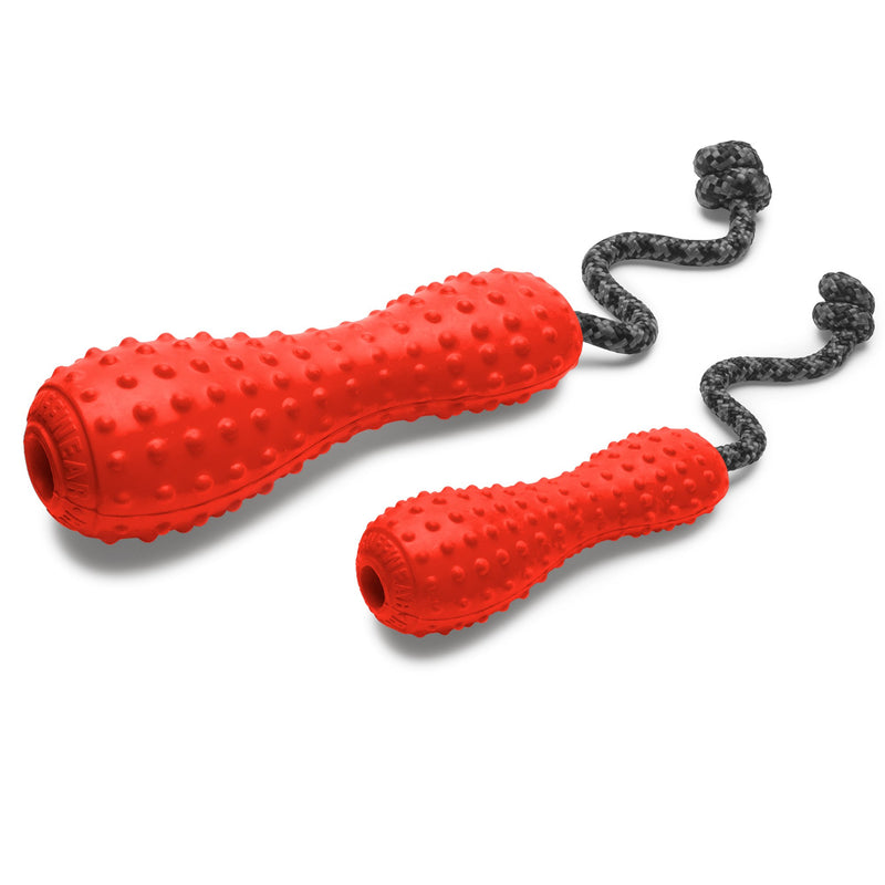 Ruffwear Chew-Resistant Rubber Dog Toy with Rope Handle, Size: Large, Sockeye Red, Gourdo, 60301-601L - PawsPlanet Australia